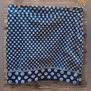 Talbots blue and white lined skirt. Side Zipper. Size 8. EUC. Such quality!